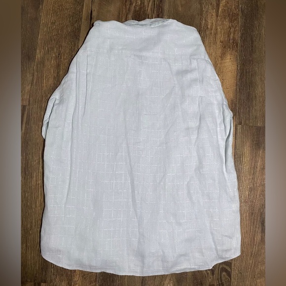 Tommy Bahama Size L 100% LINEN Light Green Hawaiian Beach Long Sleeve Shirt - Picture 5 of 5